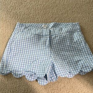 Crown & Ivy Light Blue Gingham High Waist Shorts